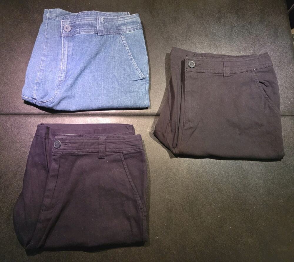 Set Of 3 White Stag Size 10 Bermuda Shorts Women's Light Weight Denim Black Blue